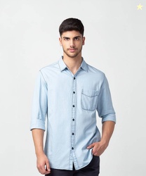 Spykar Men Slim Fit Solid Spread Collar Casual Shirt