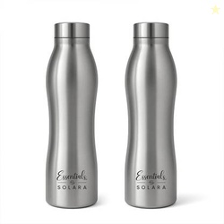 Solara 1000 ml Steel Bottle(Pack of 2, Silver)
