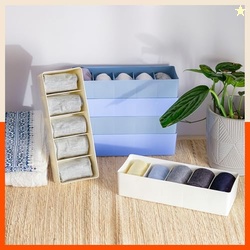 BATHLA DRAWER ORGANIZERS (SET OF 2) - 5 GRIDS ASH COLOR MULTI-PURPOSE