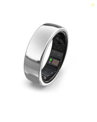 aaboRing, Health & Fitness Tracker Smart Ring, Advance Sleep Monitoring, Stress & Activity Tracking, Titanium, IP68 Waterproof (US Size No 10, Wireless, Stellar Silver)