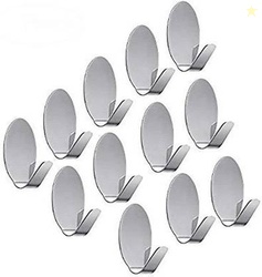 NNJA Small Size Self Adhesive Wall Hanging Hooks Sticker Hook 12 Prongs Hook 12(Pack of 12)