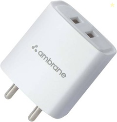 Ambrane 15 W 3 A Wall Charger for Mobile(White)
