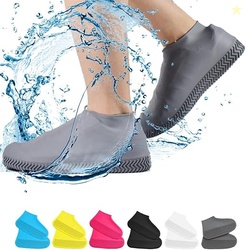 NAPPWE Reusable Waterproof Silicone Shoe Covers  Non-Slip Overshoes for Rain, Snow, Outdoor & Indoor Use Rain Shoe Cover for Men, Women & Kids (Grey, Medium)