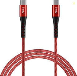 boAt USB Type C Cable 5 A 1.5 m Aluminium Alloy Shell Type-c C600(Compatible with Any device with Type-c port, Red, One Cable)