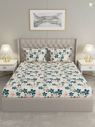 Raymond Home Microfiber Double Flat 110 TC Floral Bedsheet(Pack of 1, Flat)