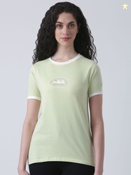 FILA HAZEL Typography Embroidered Cotton T-shirt