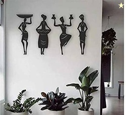 KAPTS GROUP Tribal Women 4 Pcs(20 cm X 12 cm, Black)