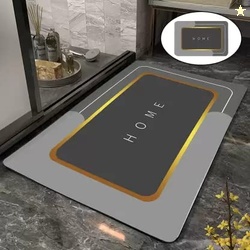 TAGPR Memory Foam Water Absorbent Rectangular Shape Mat for Bathroom Kitchen Floor Door Entrance Anti Slip Foot Skid Shower mat (Design 2)