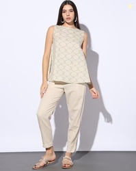 SVRNAA BY AZORTE Floral Print Flex Top