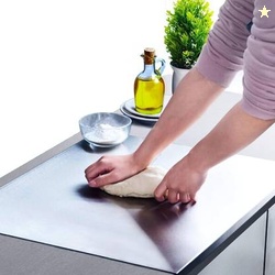 HALSEY Xlarge Counter Top Cutting Chopping Board|Unbreakable,Easy to Clean (45x60cm) Stainless Steel Cutting Board(Steel Pack of 1 Dishwasher Safe)