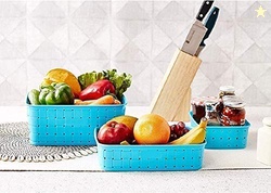 Floraware Smart Baskets for Storage, Set of 3, Sky Blue
