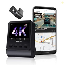 DDPAI 4K Dash Cam for Car Front and Rear, STARVIS IMX415 Sensor, ADAS, Built-in GPS Route Recorder, Night Vision, Dual Channel 8MP UHD Dash Camera + 3MP FHD, 2.3" LCD, App, Wi-Fi
