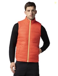 FYLTR Men's Sleeveless Puffer Jacket with Neon Trims - Stand Collar | Full Zipper | Side Pockets | Shaped Hem