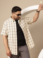 Sztori Men Plus Size Classic Checked Pure Cotton Casual Shirt