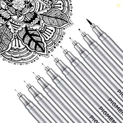 Dyvicl Black Micro-Pen Fineliner Ink Pens - Waterproof Archival Ink Micro Fine Point Writing Drawing Pens for Sketching, Anime, Artist Illustration, Technical Drawing, Office Documents, Scrapbooking