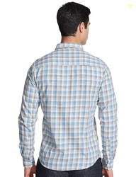 The Indian Garage Co Men's Cotton Slim Fit Checkered Full Sleeves Spread Collar Casual Shirt