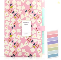 Corslet Expanding 6-Pocket A4 Document Holder with Floral Design  Portable Paperwork Storage for Office, School & Home