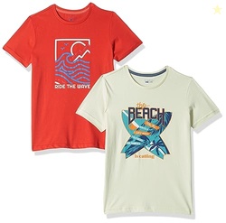 Amazon Brand - Symbol Boy's Regular Fit T-Shirt,AW22SMBKTEEPO2-501_Multi 1_11-12 Years