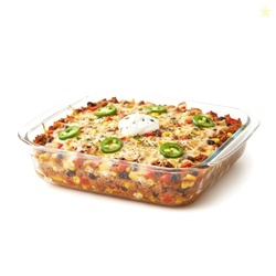 Amazon Brand - Solimo Baking Dish, Safe for Use in Microwave, Oven and Dishwasher (Rectangle, 900 Ml) -