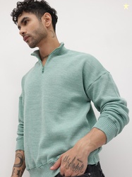Roadster The Life Co. Self Design Drop-Shoulder Sleeves Pullover