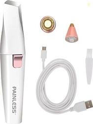 Painless 2 in 1 facial and eyebrow hair remover Cordless Epilator(White)