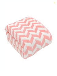 tundwal's Pink & White Striped Super Soft Microfiber 400 GSM Bath Towel