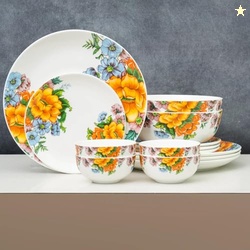 Clay Craft Fine Ceramic Eco4 Dinner Set (Set of 14), for Family of 4, 