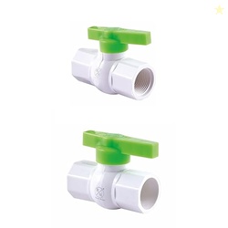 RN PVC Ball Valve T-Handle Water Shut-Off Valves Hexagonal Type Ball Valve Socket Valve for Irrigation and Water Treatment Swimming Pool Equipment, ART NO- RN_3750&3760_25MM(1) COMBO PACK OF 2
