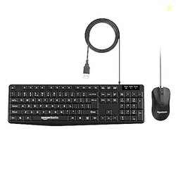 Amazon Basics Wired Keyboard and Mouse Combo l 1200 DPI l for Windows,