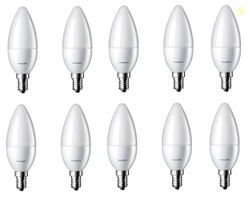 Philips 2.7-Watt 250-lumen Frosted Candle E14 Base (Cool White, Pack o