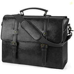 Lubardy Messenger Bag for men 15.6 Inch Laptop bag Waterproof PU Leath