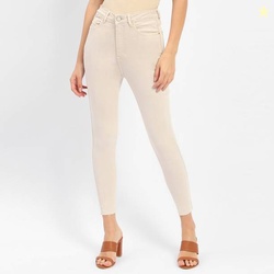 MADAME Women Skinny Mid Rise Beige Jeans