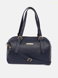 Bagsy Malone Blue PU Structured Shoulder Bag