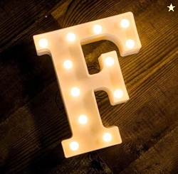 Desidiya LED Marquee Alphabet Letters Light Sign for Decoratrion Decor Walls Hanging Birthday Party Light (Letter-F)