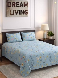 CARLTON LONDON Microfiber Queen Flat 144 TC Printed Bed...