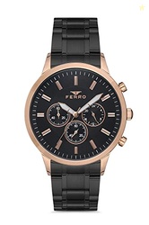 Ferro Analog Black Dial Men's Watch-FM11145A-R