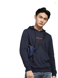 JACK & JONES Regular Fit Sweatshirt(153628104_Navy Blazer_M)