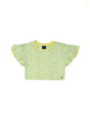 Allen Solly Junior Floral Print Flutter Sleeve Cotton Crop Top