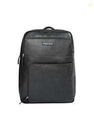 Police Unisex Brand Logo Printed PU Backpack