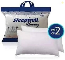 Sleepwell Microfibre Sleeping Pillow Pack of 2 Solid Pillow Set || Comfort And Support Pillow(White)