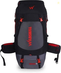 WILDSKILL Trekking Bag For Hiking/Camping/Outdoor Sports with Rain Cover/Shoe Compartment Rucksack - 60 L(Black)