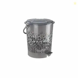 Nayasa Funk Pedal Bin- 11.5 Ltrs | Dustbin with Lid | Waste Bin with Handle | Kitchen-Bathroom | Strong & Durable Plastic Dustbin | Grey