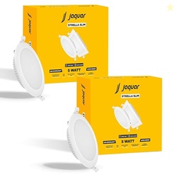 Jaquar Strella Slim 5W Round Recess Down Light - Cool White, Energy Efficient LED Ceiling Light for Home and Office (Pack of 2)