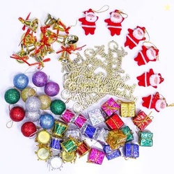 TIED RIBBONS Christmas Tree Decoration Combo Hanging Ornaments Pack of 66