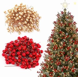 TIED RIBBONS Artificial Berries Christmas Tree Decoration Items for Xmas Wreath Home Topper Ornaments Pack of 150