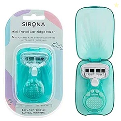 Sirona 5 Blade Mini Travel Razor for Women (Pack of 1) | Cartridge Razor with Aloe Vera & Vitamin E Strip for Smooth Shave | Compact, Reusable & Travel-Friendly Hair Removal Razor for Face, Arms & Legs