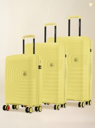 Nasher Miles Boston Polypropylene Small-Medium-Large Yellow Trolley Bags (55-65-75 cm)