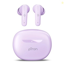 pTron Bassbuds Astra in-Ear TWS Earbuds w/Stereo Sound, 34Hrs Playtime, Stereo Calls, Custom EQ, Mobile App, BTv5.3 Headphones, Touch Control, Voice Assistant, Type C Charging & IPX4 (Lilac)