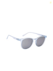 Lenskart HUSTLR Unisex Blue Lens & White Wayfarer Polarised Sunglasses With UV Protection