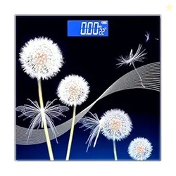ANT Flora Dandelion Digital Bathroom Weighing Scale, 180 kg Capacity, High Precision Sensors, Wide LCD Display, 5 mm Tempered Glass Body Weight Machine for Home & Gym with 30 Months Warranty (Black)